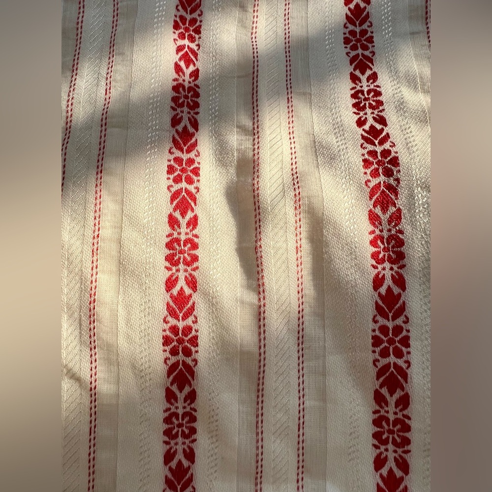 SAYLOR Red and Ivory Smocked Waist 2-Piece Midi Dress - Picture 7 of 9